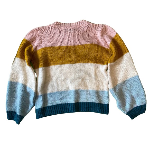TOPSHOP Colorblock Sweater Striped Crew Neck SZ US 4 - Picture 6 of 6